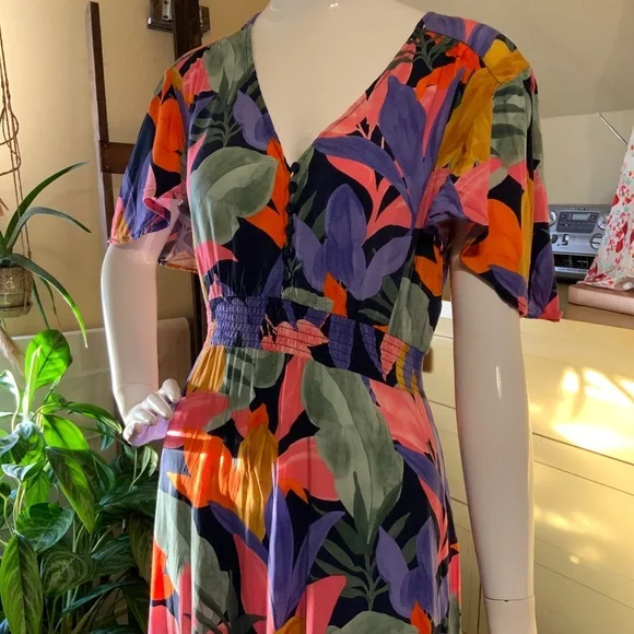 Abel the Label x Anthropologie Tropical Leonard Dress - Size Medium - Picture 4 of 8